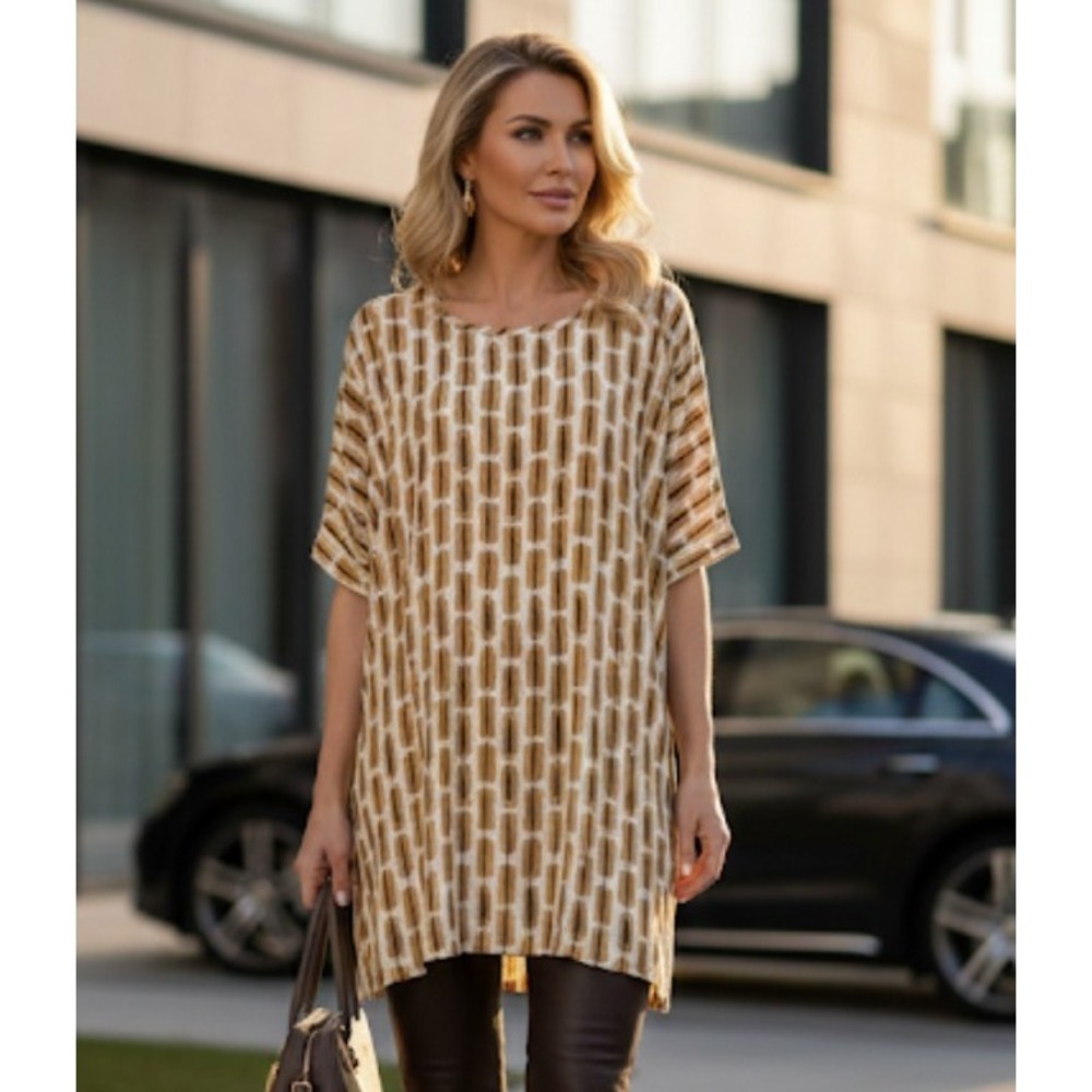 Masai Kopenhagen Galene Gold Tunic Top Dress Oversized contemporary Small s 342